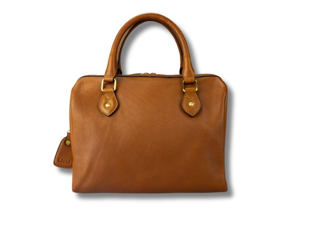Cognac Leren Handtas Dames – Babette | Just Lioné - Lioné - Just Lioné