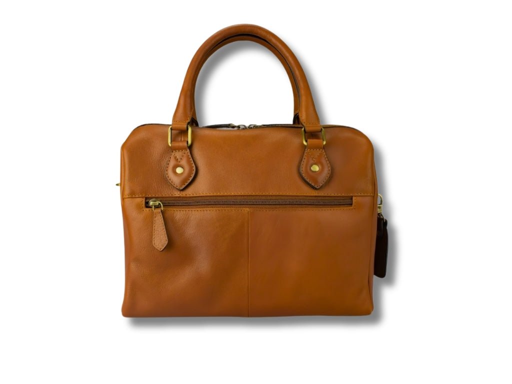 Cognac Leren Handtas Dames – Babette | Just Lioné - Lioné - Just Lioné