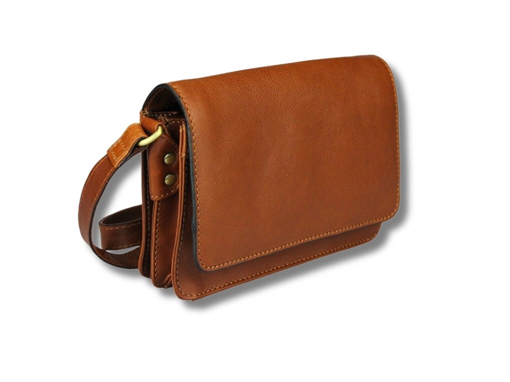 Cognac Leren Schoudertas Dames – Alice | Just Lioné - Lioné - Lioné