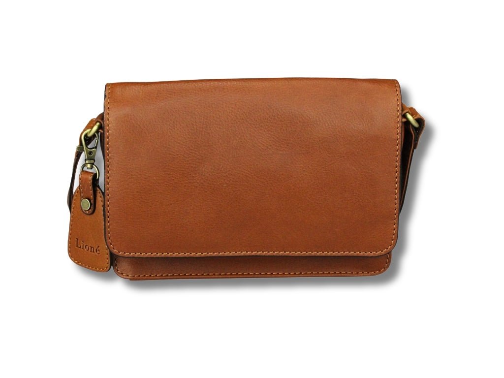 Cognac Leren Schoudertas Dames – Alice | Just Lioné - Lioné - Lioné