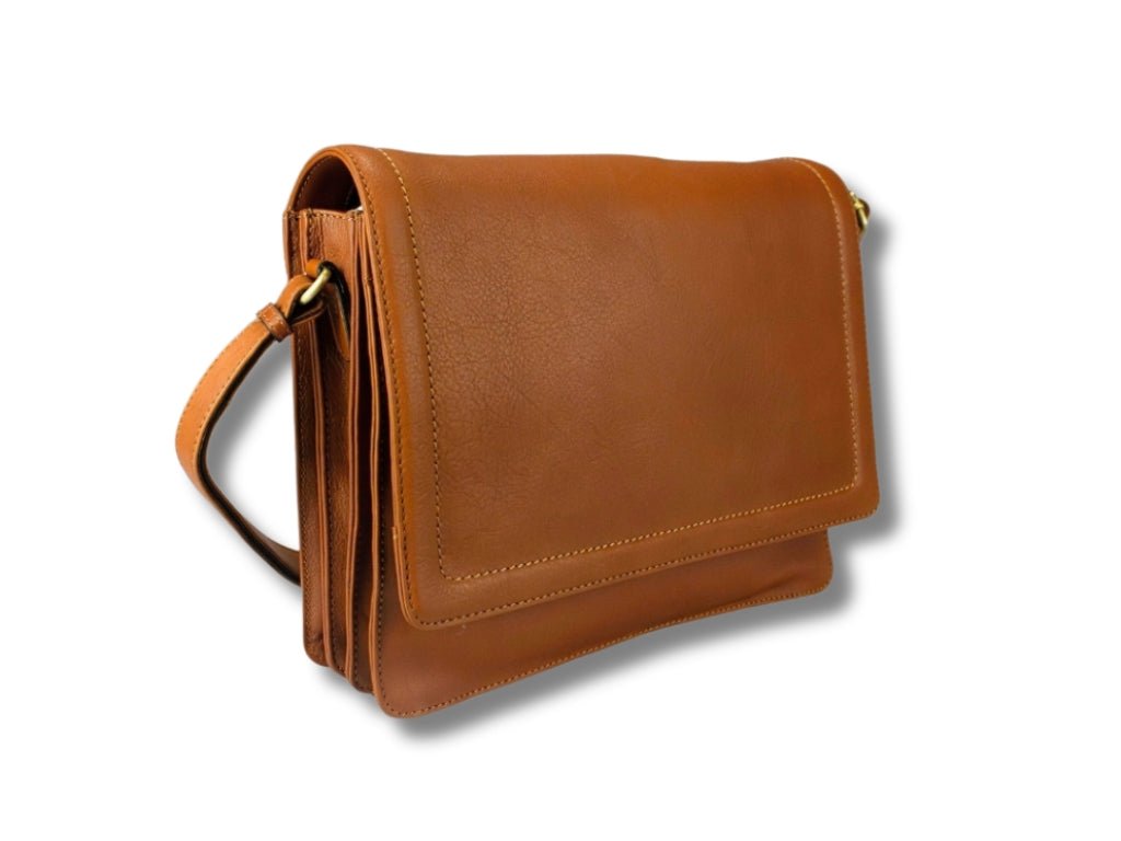 Cognac Leren Schoudertas Dames – Amber | Just Lioné - Lioné - Lioné