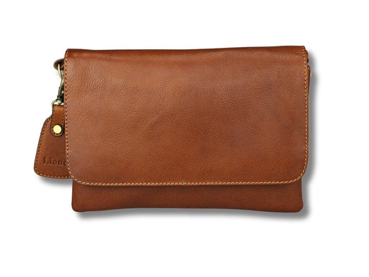 Cognac Leren Schoudertas Dames – Britt | Just Lioné - Lioné - Lioné