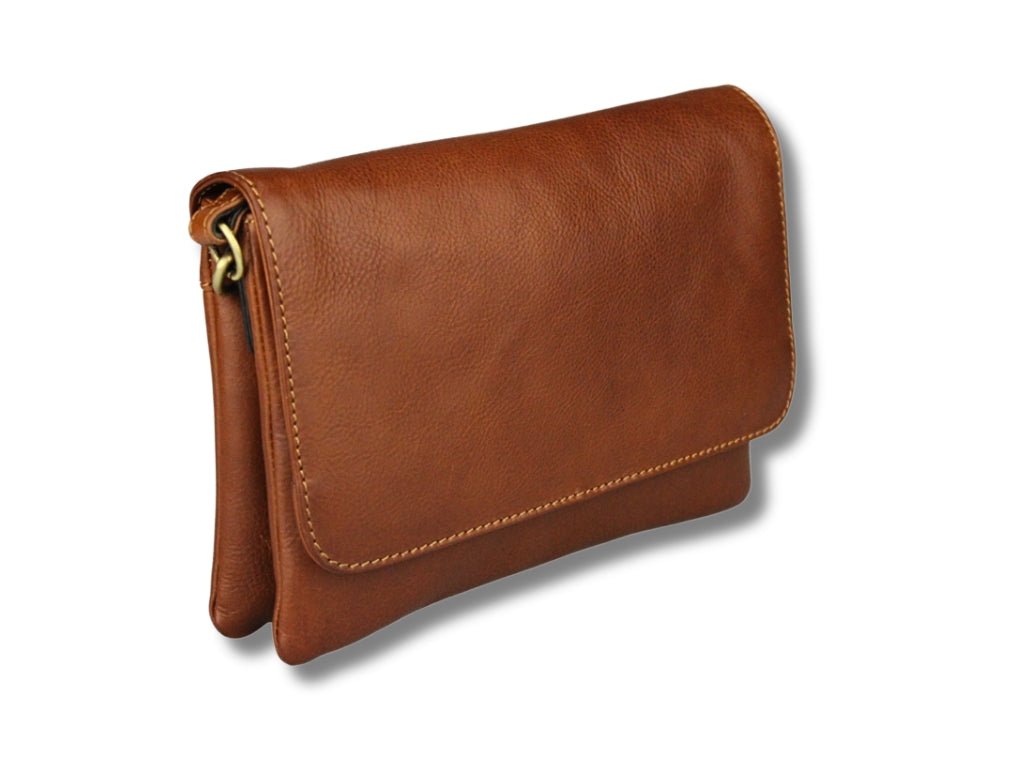 Cognac Leren Schoudertas Dames – Britt | Just Lioné - Lioné - Lioné