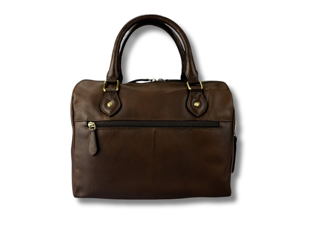 Donkerbruine Leren Handtas Dames – Babette | Just Lioné - Lioné - Just Lioné