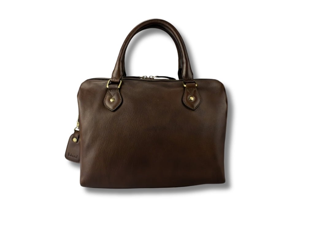 Donkerbruine Leren Handtas Dames – Babette | Just Lioné - Lioné - Just Lioné
