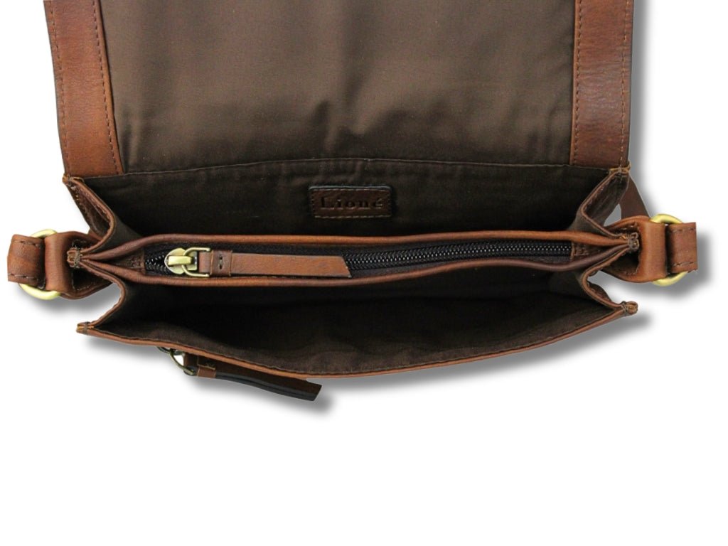 Donkerbruine Leren Schoudertas Dames – Alice | Just Lioné - Lioné - Lioné