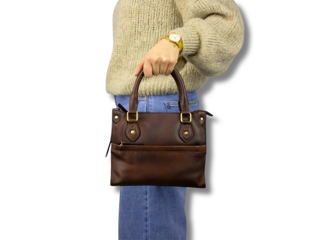 Leren Handtas Donker Bruin Marloes - Lioné - Lioné