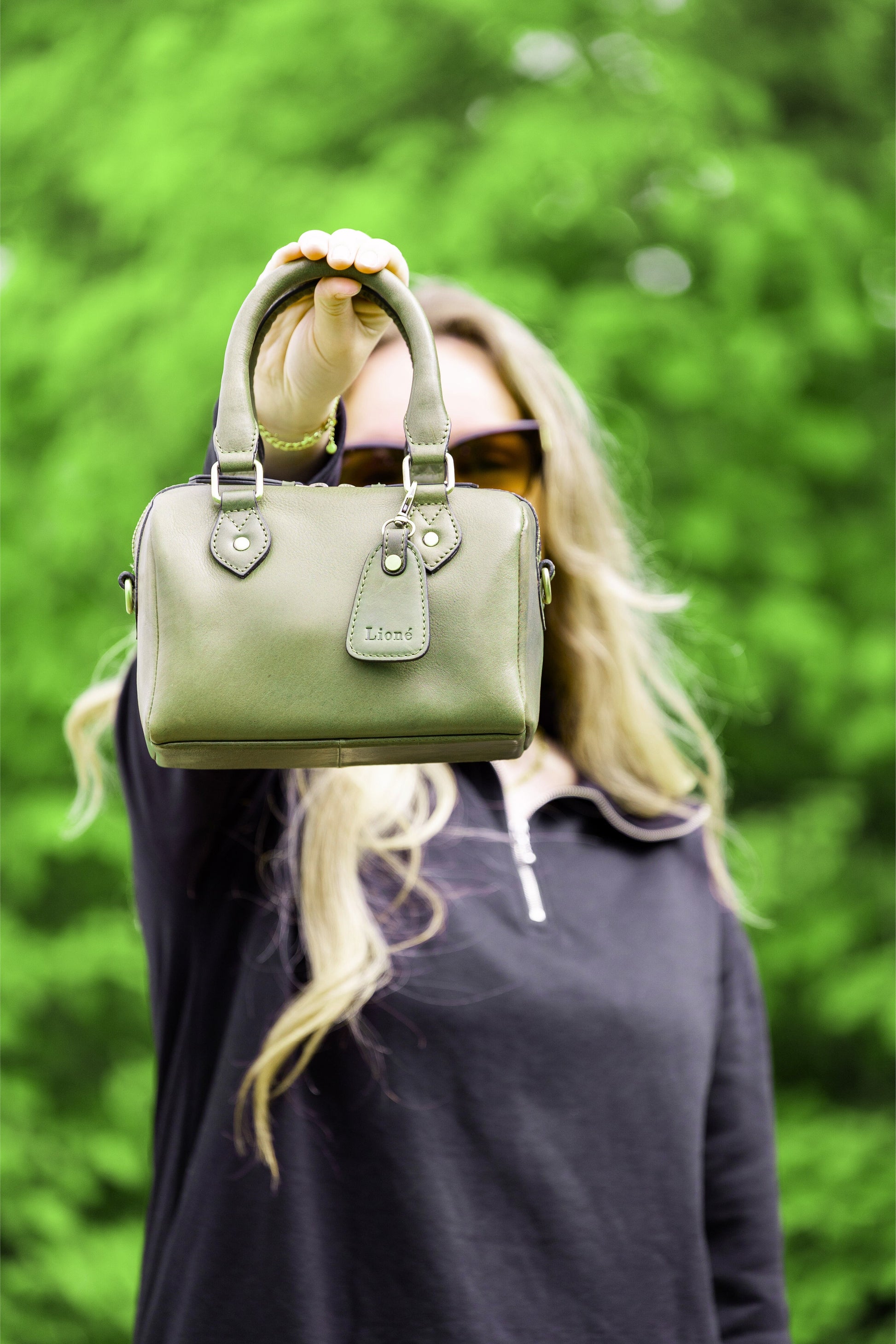 Leren Handtas Olijf Claire - Lioné - Lioné