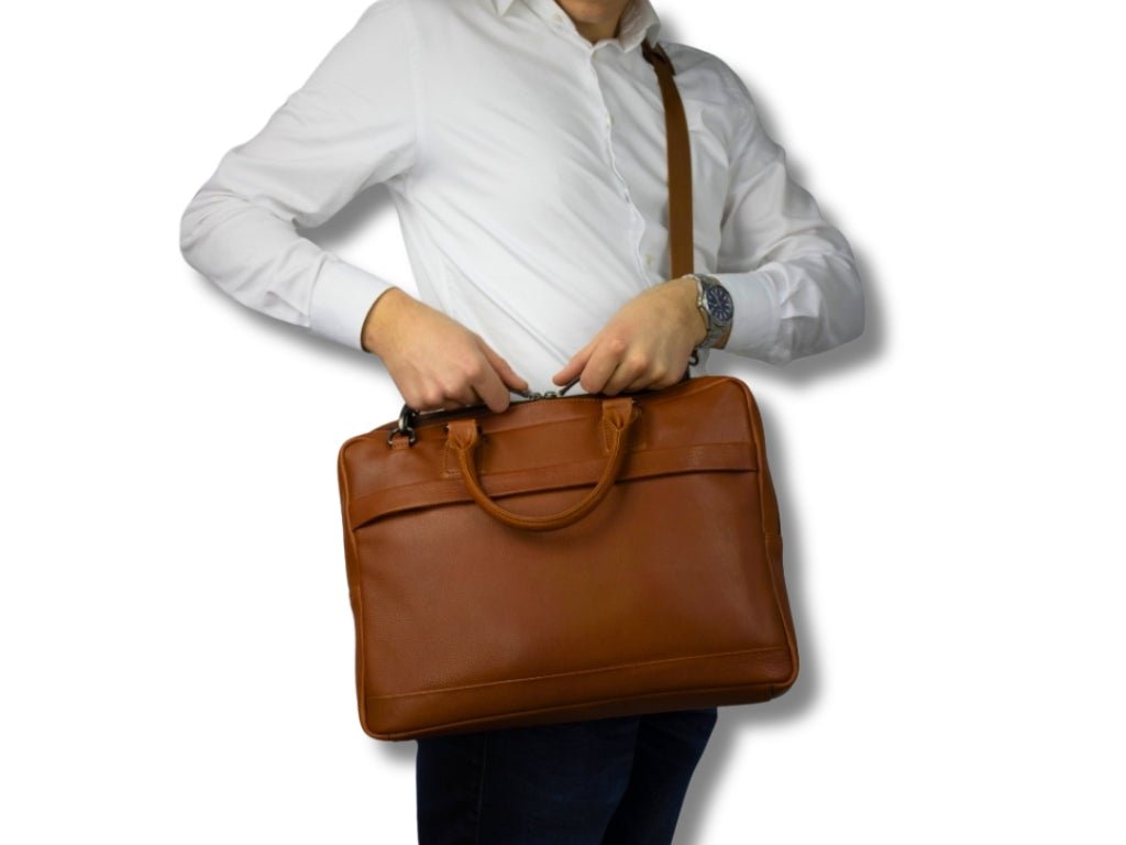 Leren Laptoptas Cognac Mathé - Lioné - Lioné