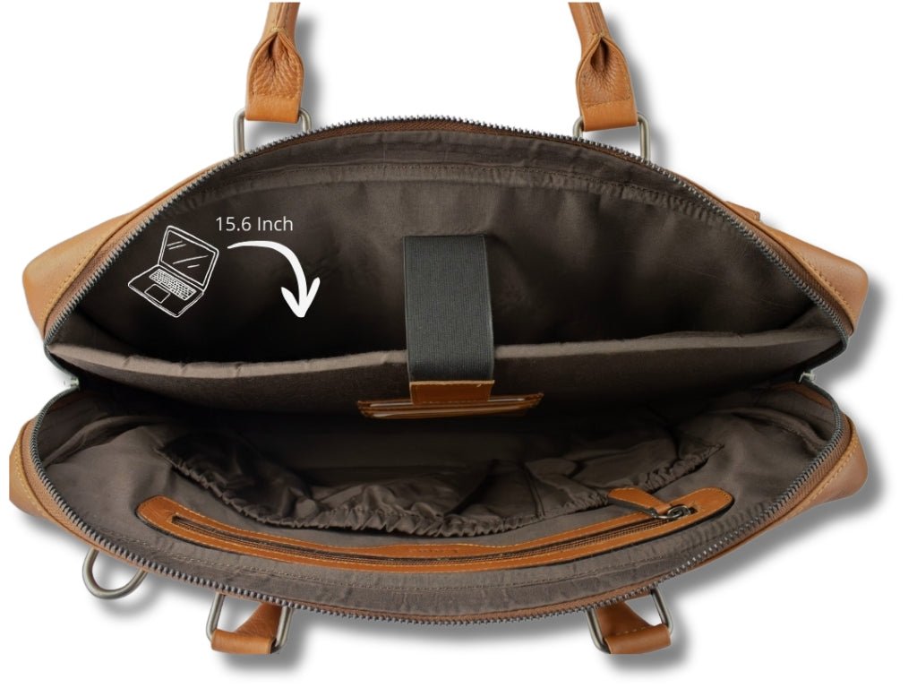 Leren Laptoptas Cognac Mathé - Lioné - Lioné