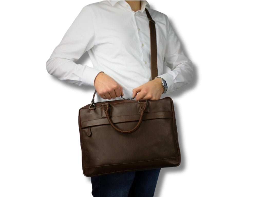 Leren Laptoptas Donker Bruin Mathé - Lioné - Lioné