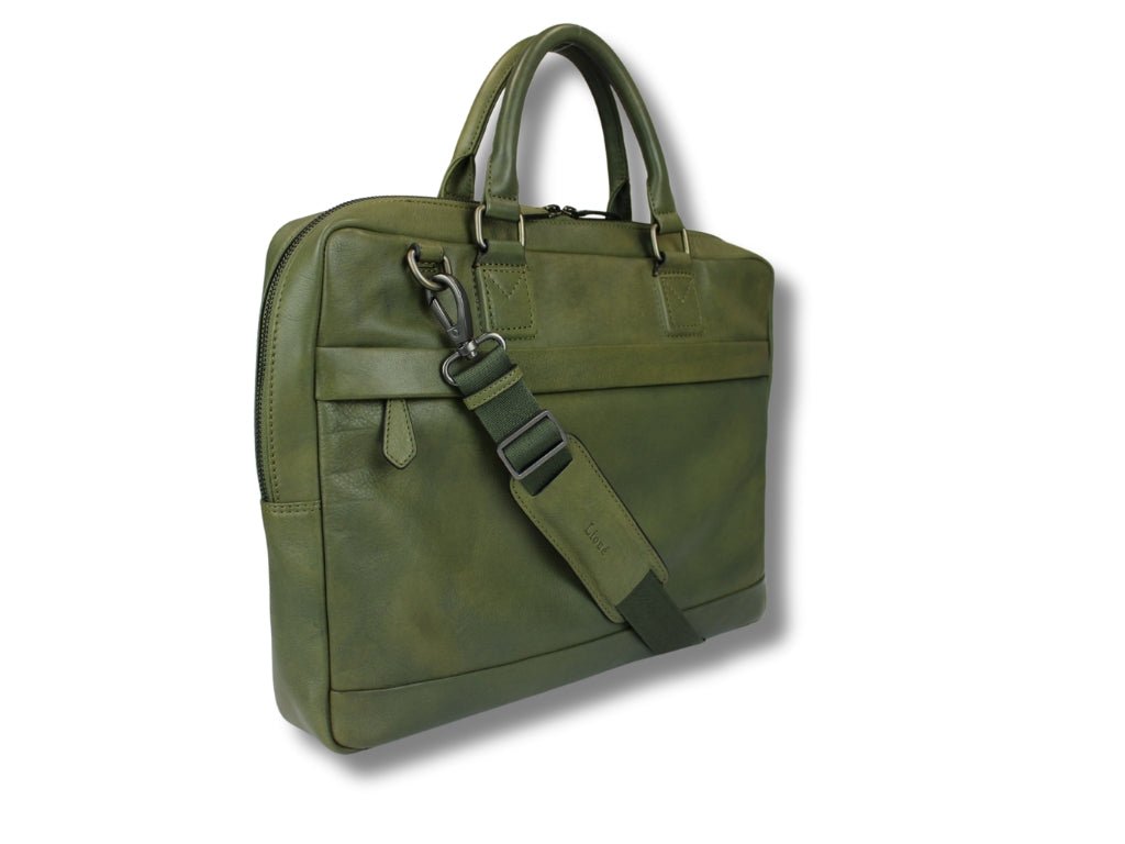 Leren Laptoptas Olijf Mathé - Lioné - Lioné