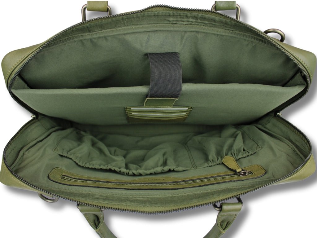 Leren Laptoptas Olijf Mathé - Lioné - Lioné