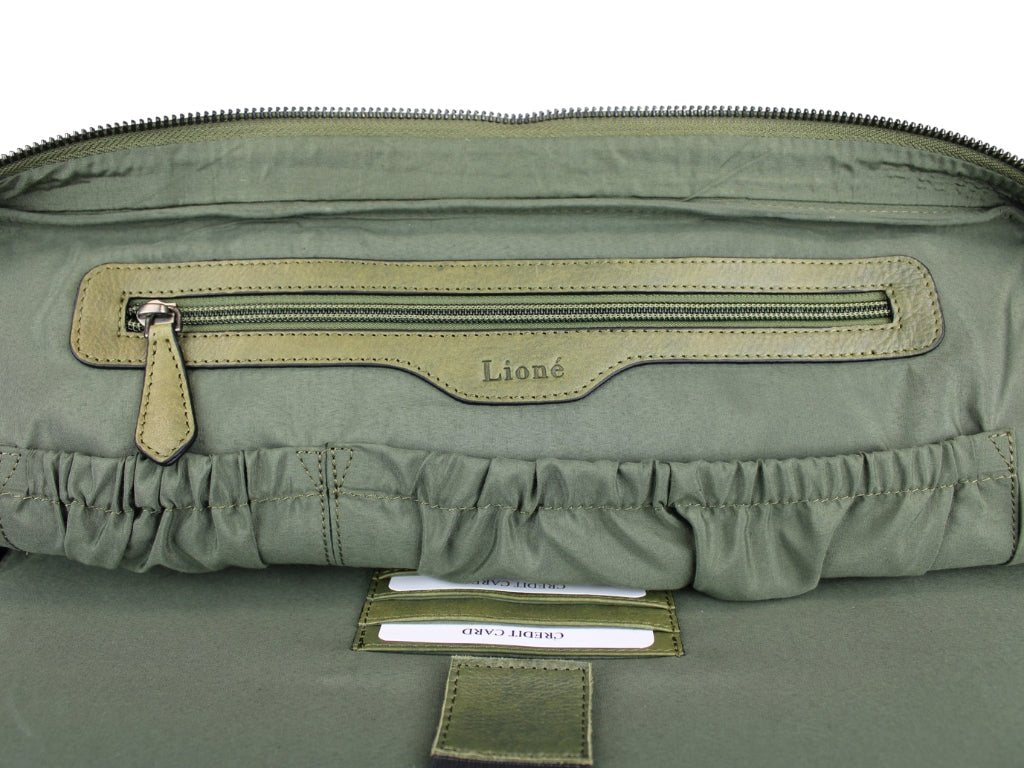 Leren Laptoptas Olijf Mathé - Lioné - Lioné