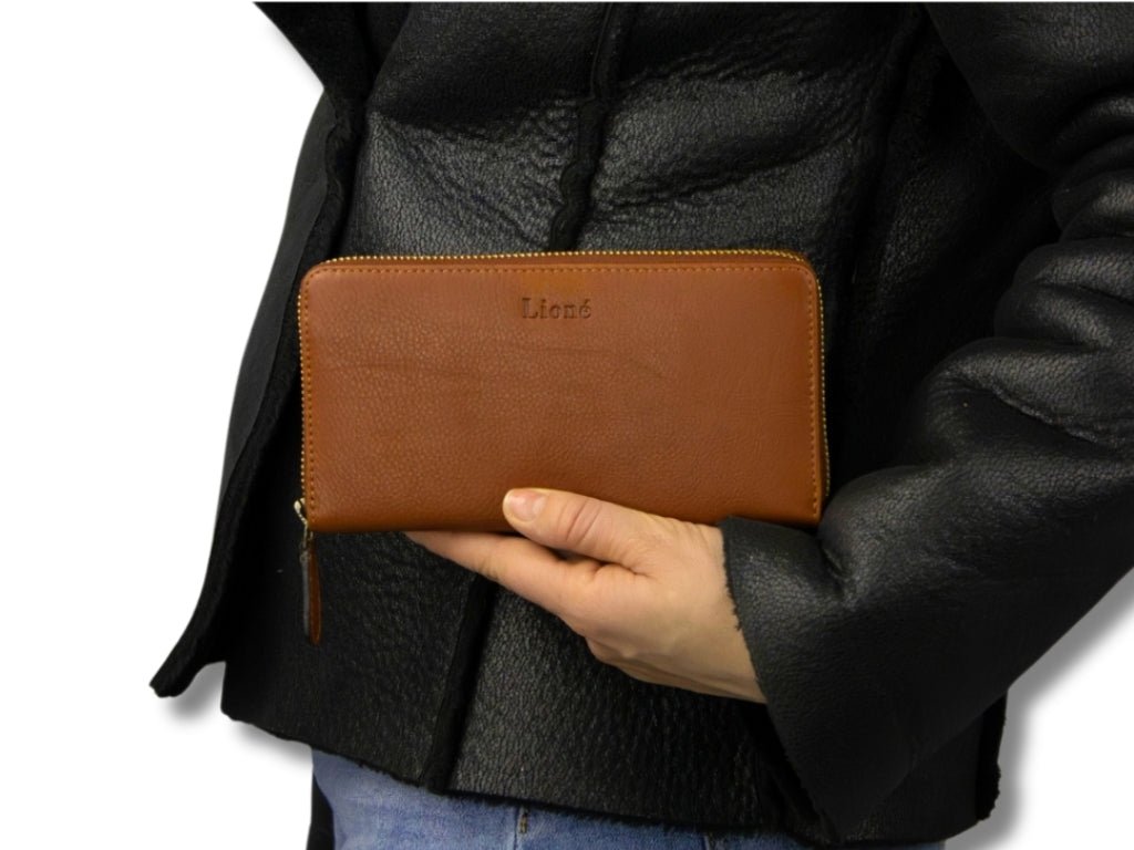Leren Portemonnee Cognac Marian - Lioné - Lioné