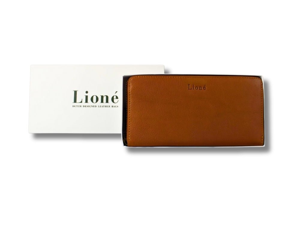 Leren Portemonnee Cognac Marian - Lioné - Lioné