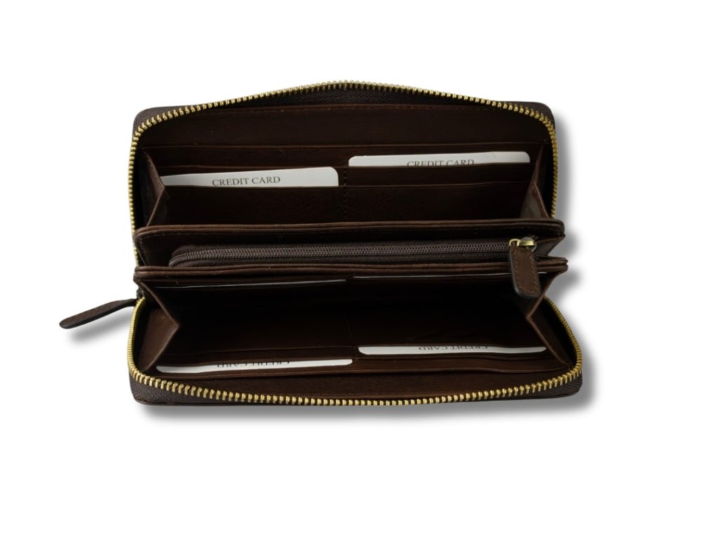 Leren Portemonnee Donker Bruin Marian - Lioné - Lioné