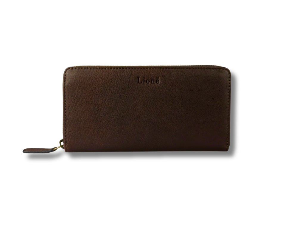 Leren Portemonnee Donker Bruin Marian - Lioné - Lioné