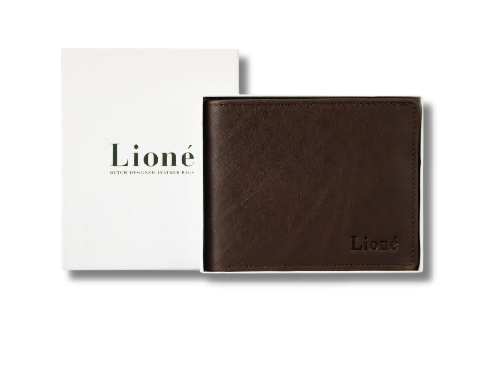 Leren Portemonnee Donker Bruin Max - Lioné - Lioné