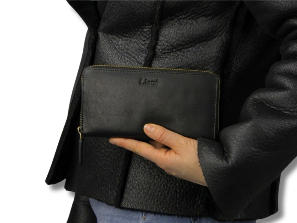 Leren Portemonnee Zwart Marian - Lioné - Lioné