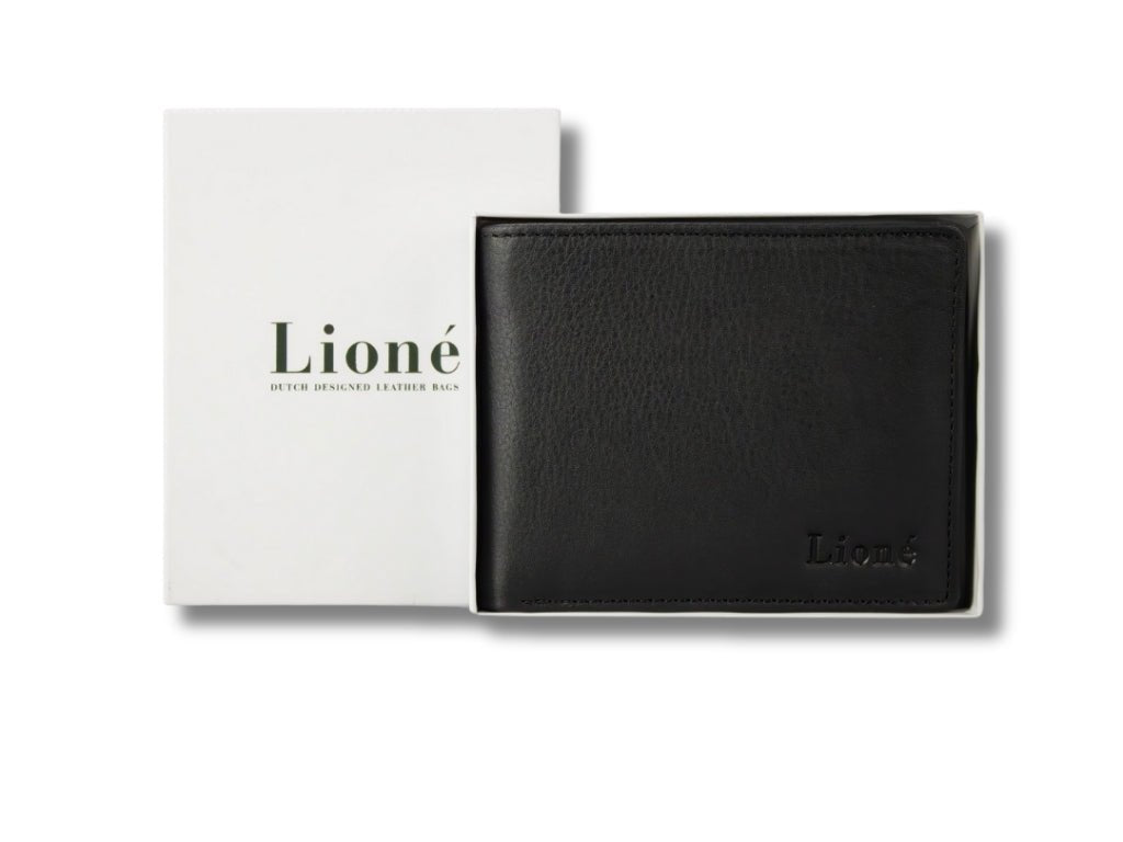 Leren Portemonnee Zwart Max - Lioné - Lioné
