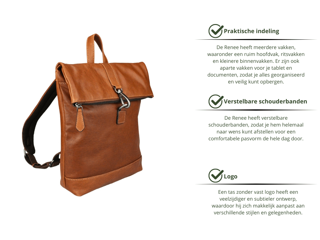 Leren Rugzak Cognac Renee - Lioné - Lioné