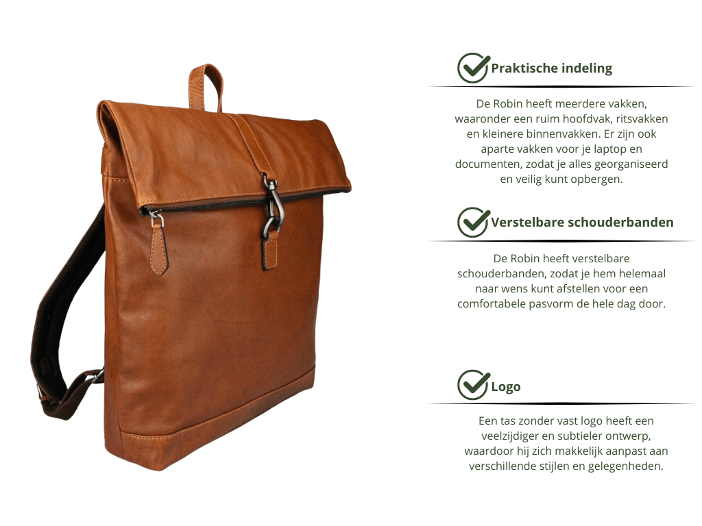 Leren Rugzak Cognac Robin - Lioné - Lioné