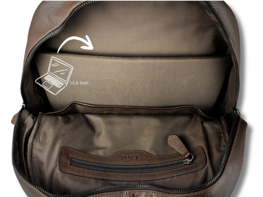 Leren Rugzak Donker Bruin Noah - Lioné - Lioné