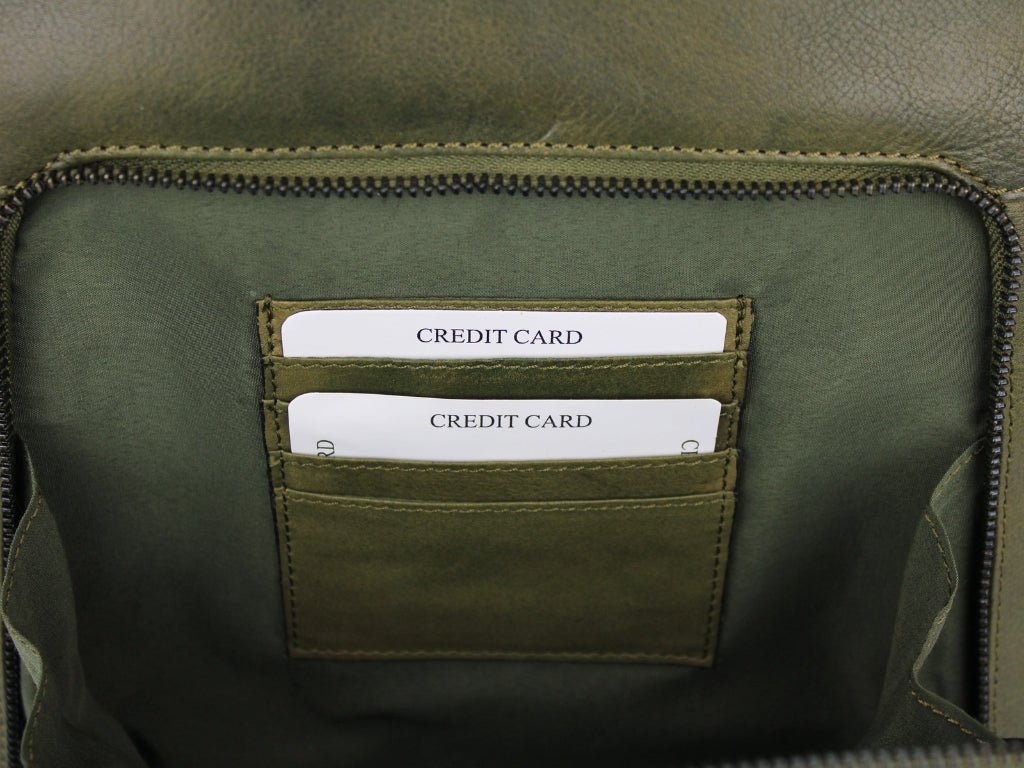 Leren Rugzak Olijf Bobbie - Lioné - Lioné