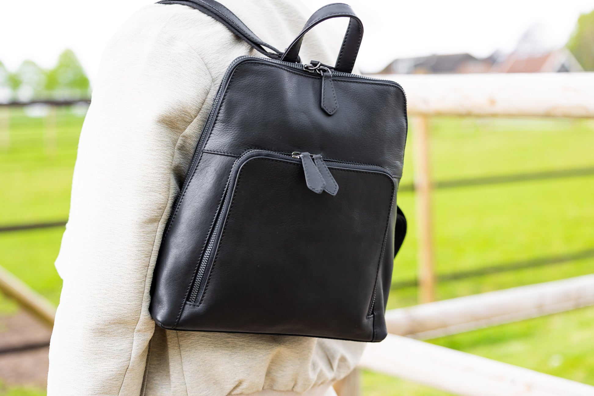 Leren Rugzak Zwart Bobbie - Lioné - Lioné