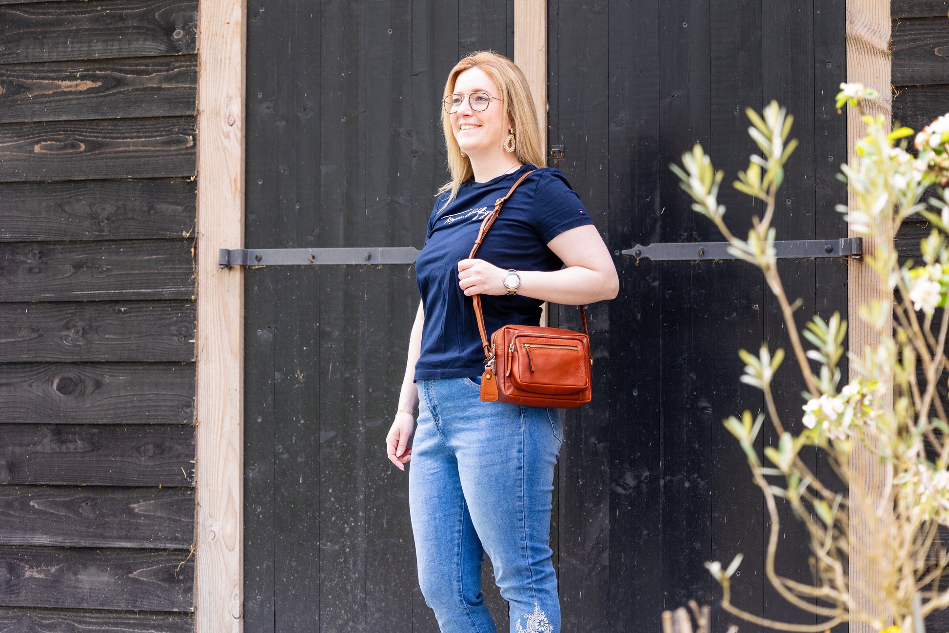 Leren Schoudertas Cognac Eva - Lioné - Lioné