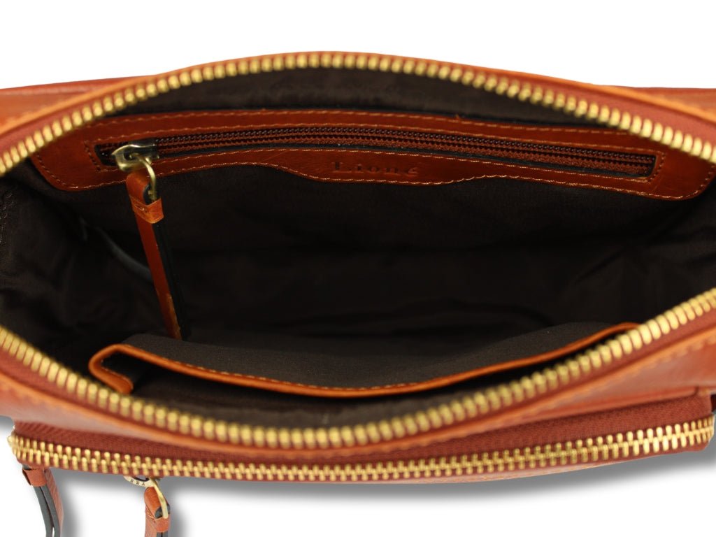 Leren Schoudertas Cognac Eva - Lioné - Lioné