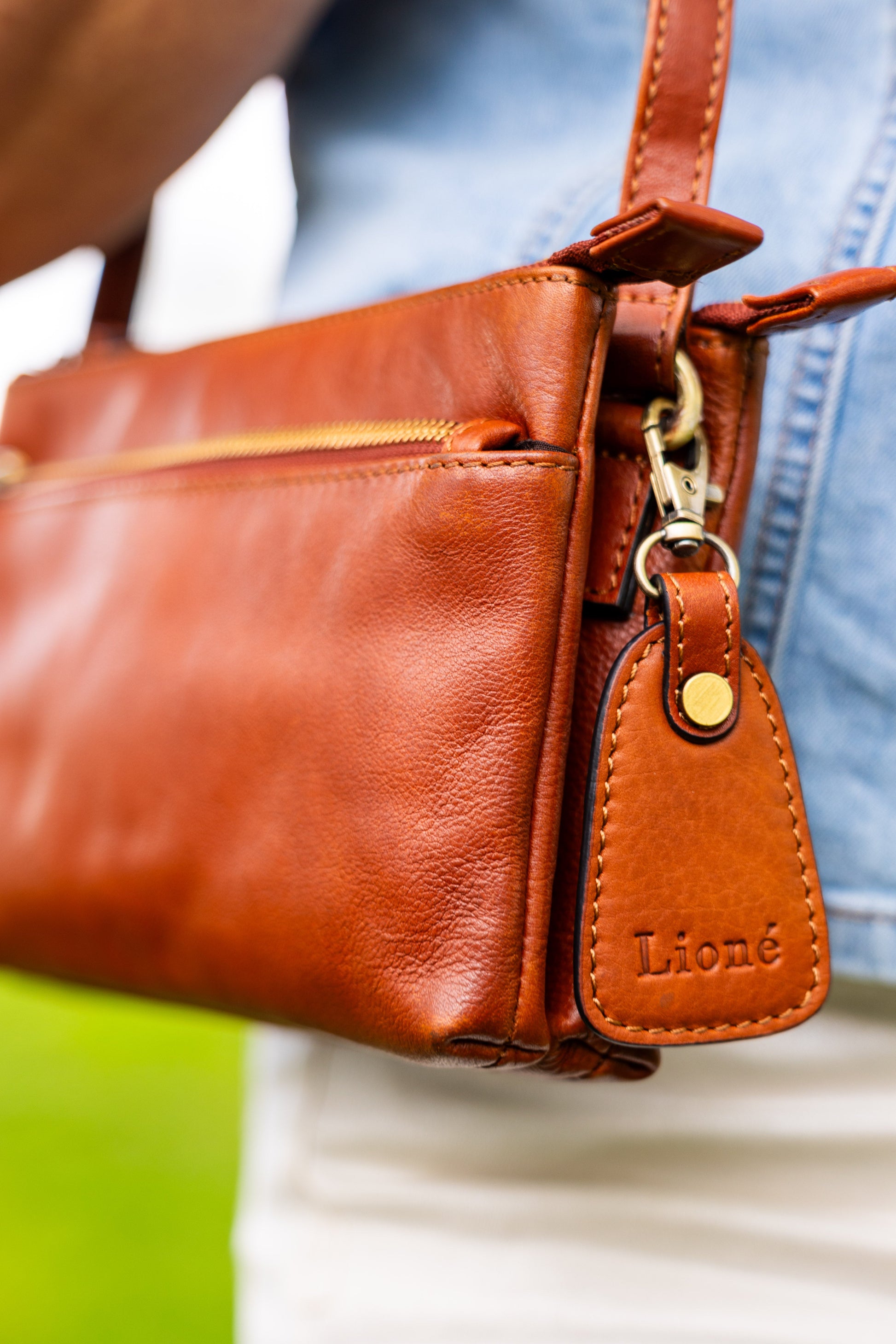 Leren Schoudertas Cognac José - Lioné - Lioné