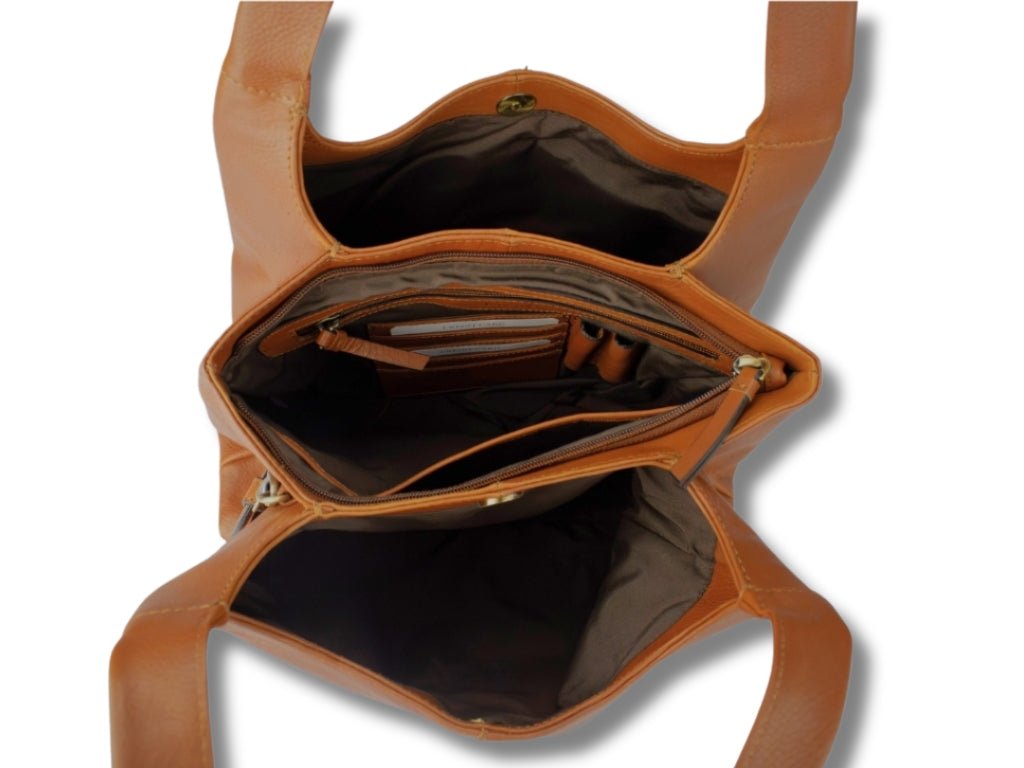 Leren Schoudertas Cognac Manon - Lioné - Lioné