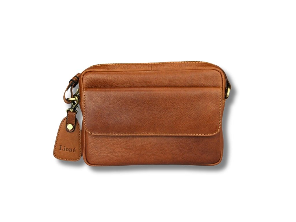 Leren Schoudertas Cognac Sara - Lioné - Lioné