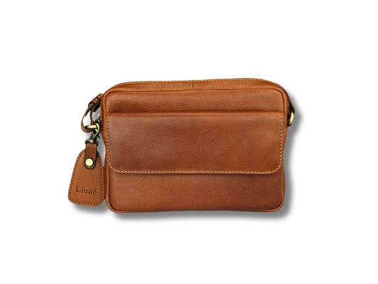 Leren Schoudertas Cognac Sara - Lioné - Lioné