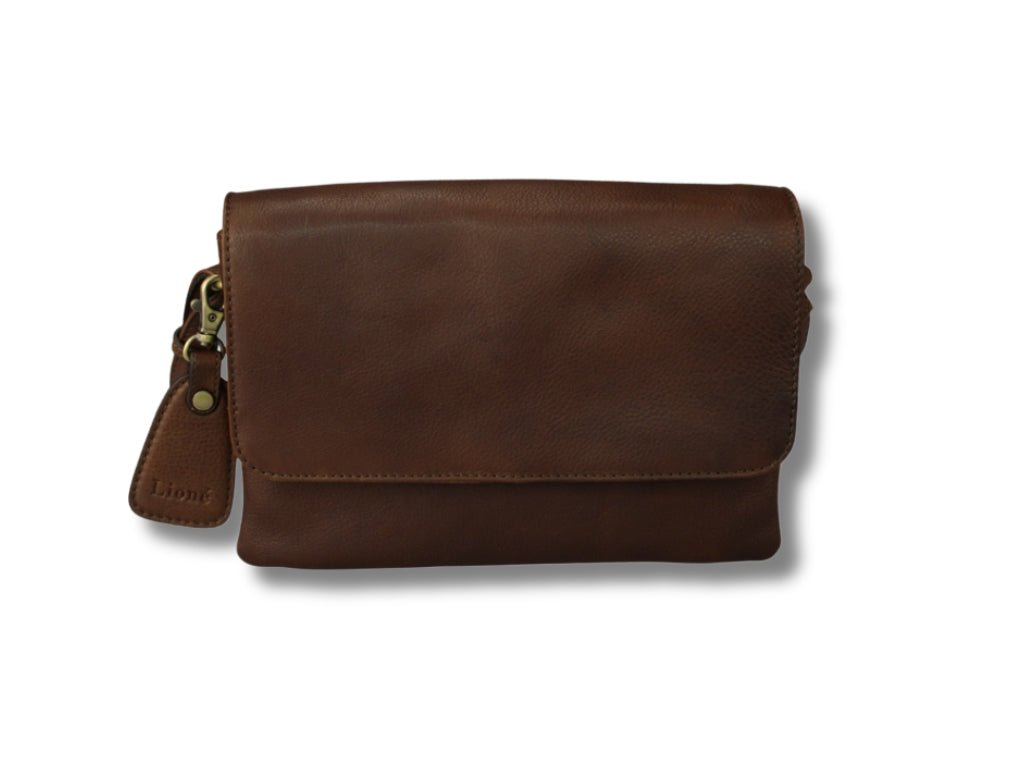 Leren Schoudertas Donker Bruin Britt - Lioné - Lioné