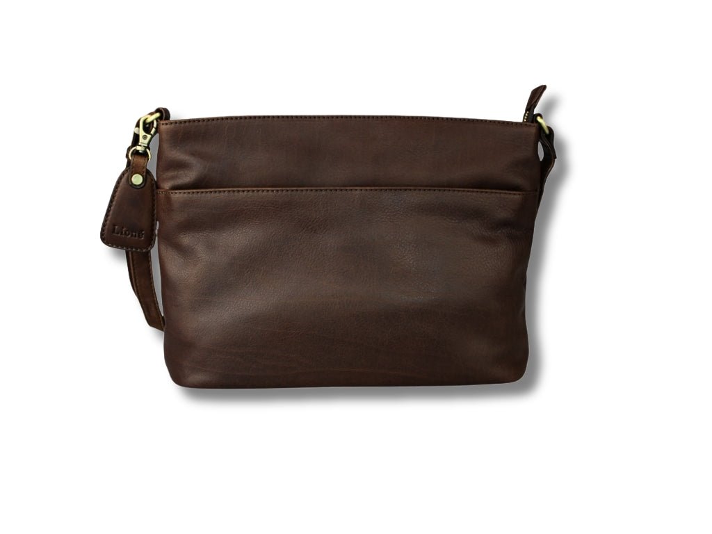 Leren Schoudertas Donker Bruin Ella - Lioné - Lioné