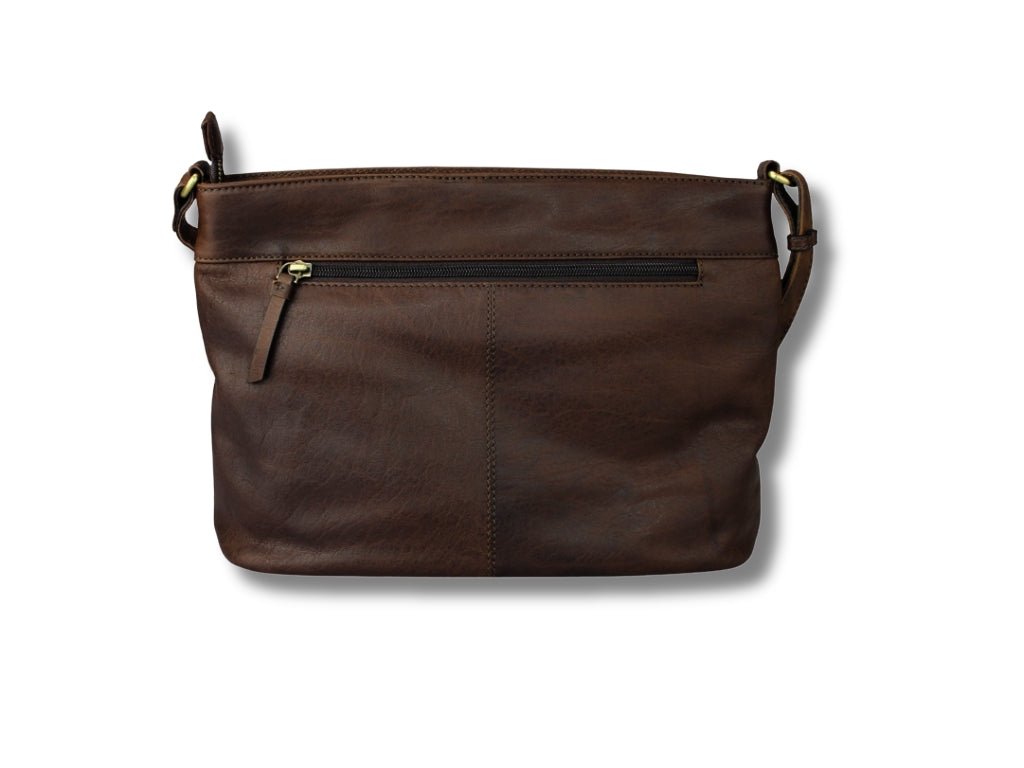 Leren Schoudertas Donker Bruin Ella - Lioné - Lioné