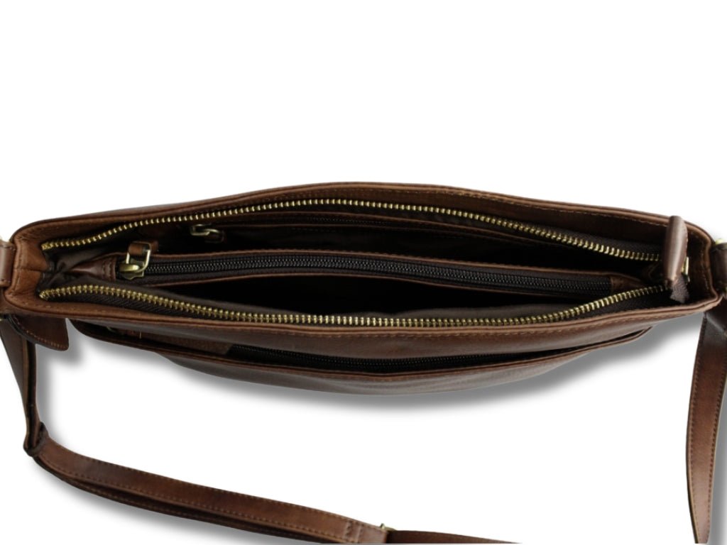 Leren Schoudertas Donker Bruin Ella - Lioné - Lioné