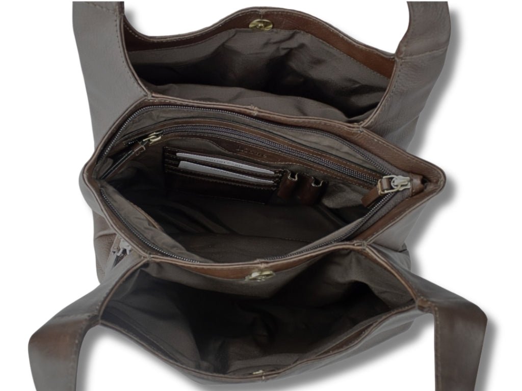 Leren Schoudertas Donker Bruin Manon - Lioné - Lioné