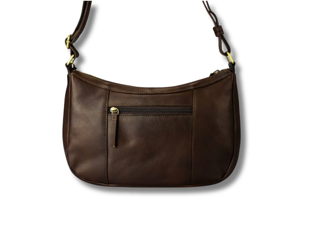 Leren Schoudertas Donker Bruin Nina - Lioné - Lioné