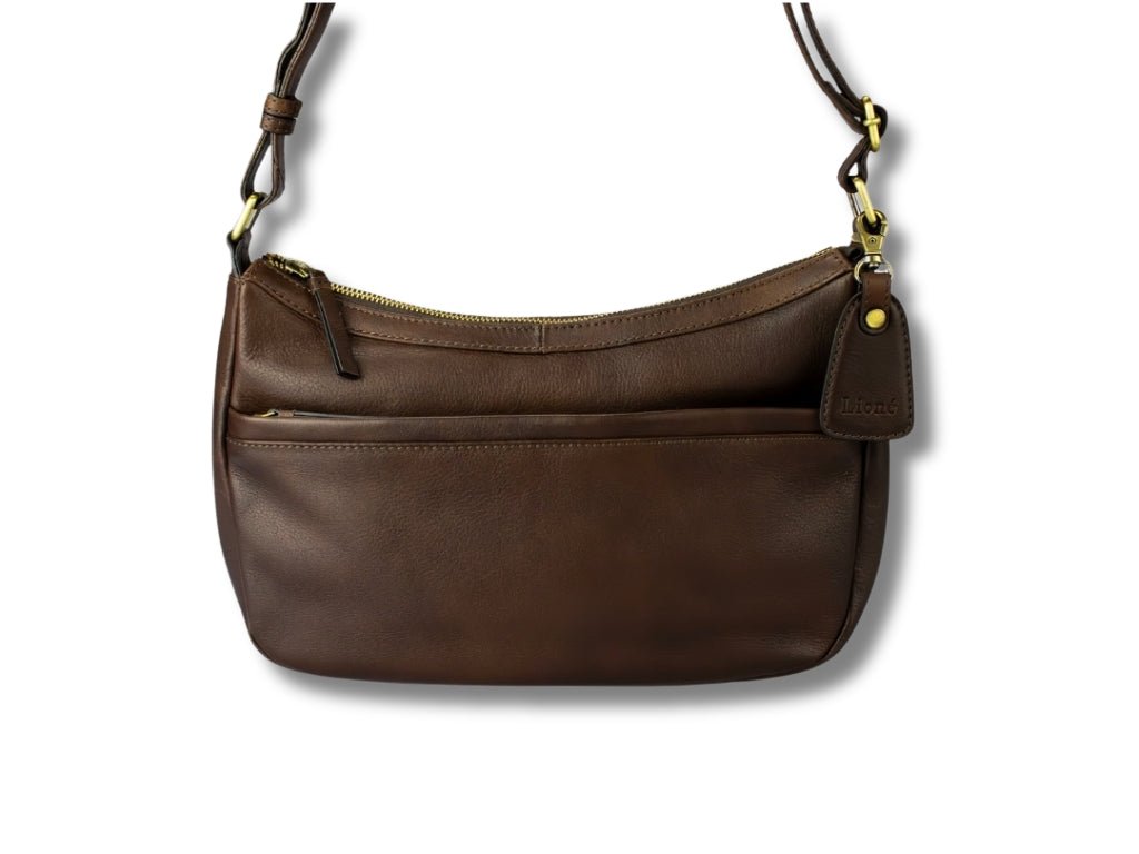 Leren Schoudertas Donker Bruin Nina - Lioné - Lioné