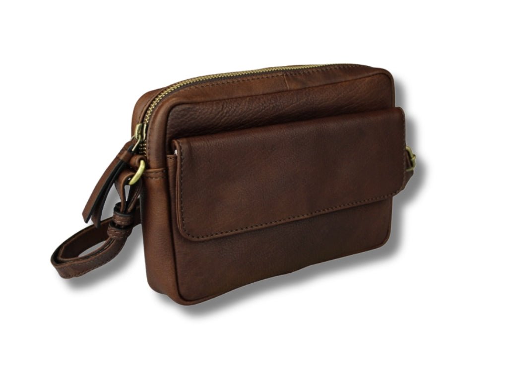 Leren Schoudertas Donker Bruin Sara - Lioné - Lioné