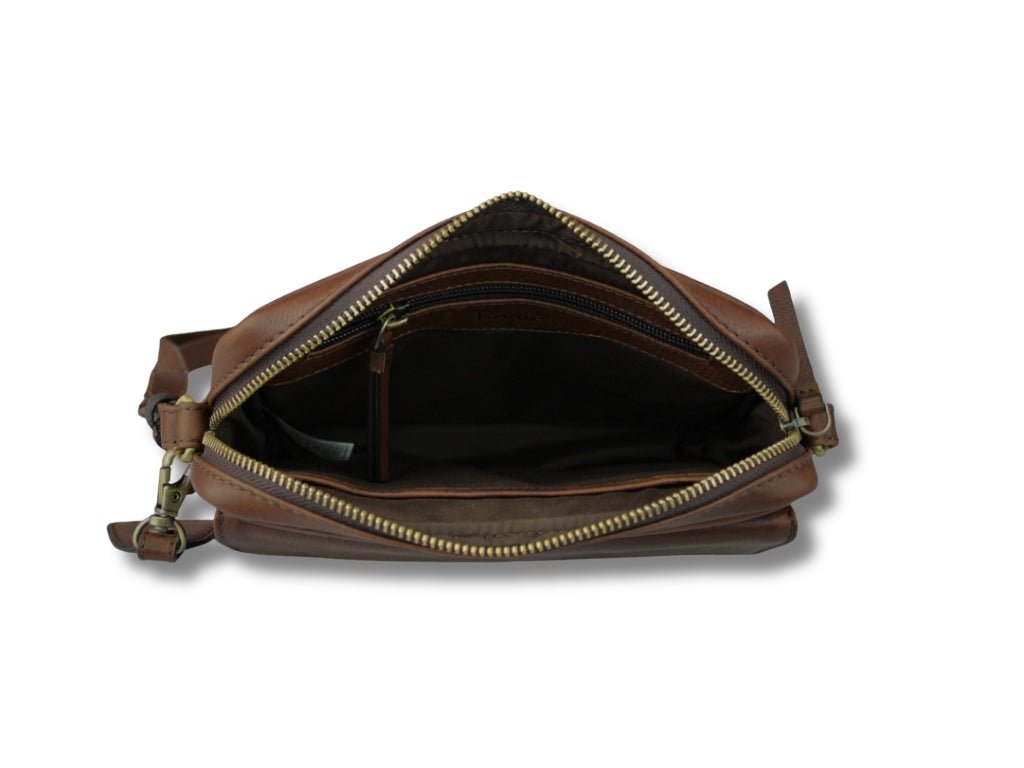 Leren Schoudertas Donker Bruin Sara - Lioné - Lioné