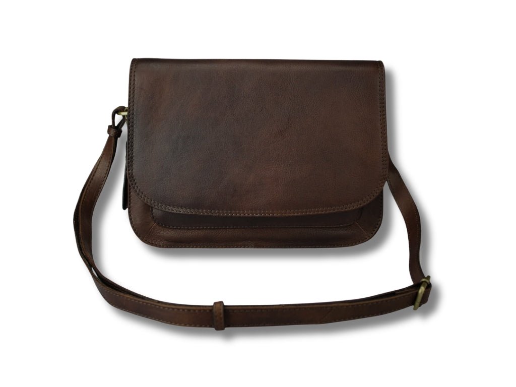 Leren Schoudertas Donker Bruin Suzie - Lioné - Lioné