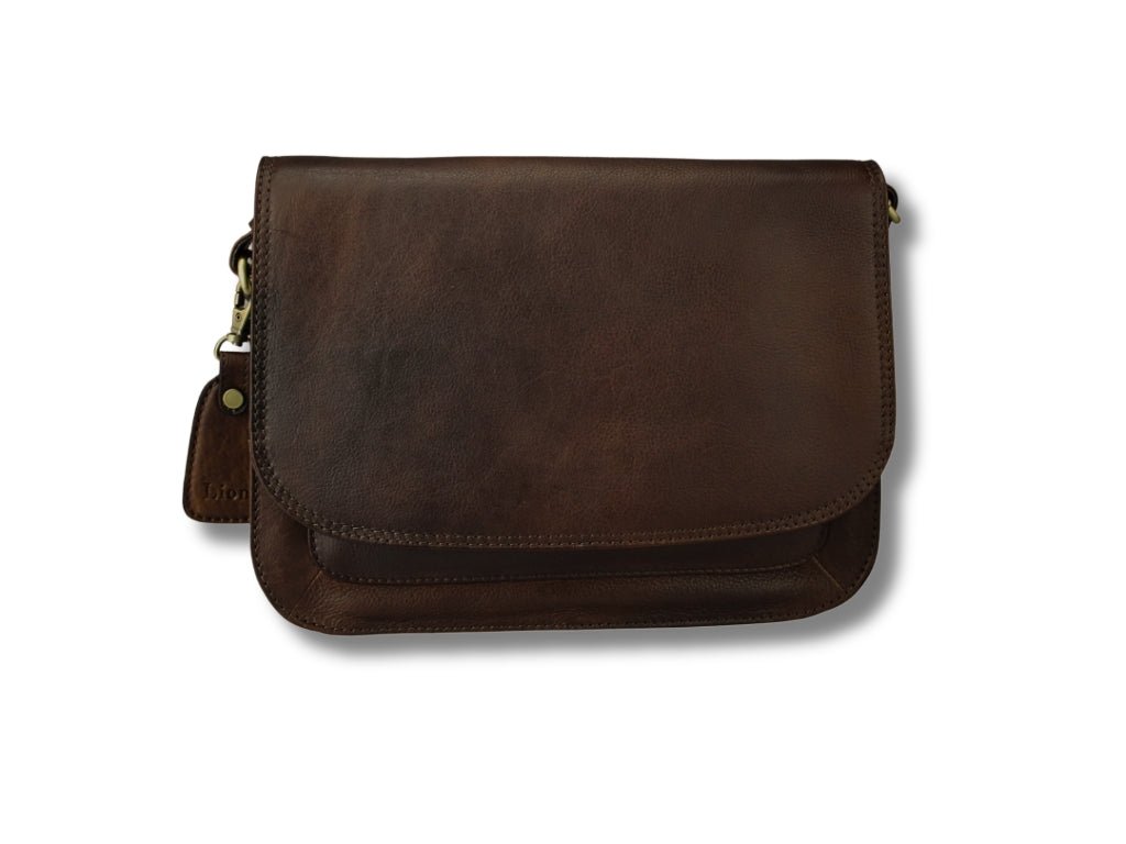 Leren Schoudertas Donker Bruin Suzie - Lioné - Lioné