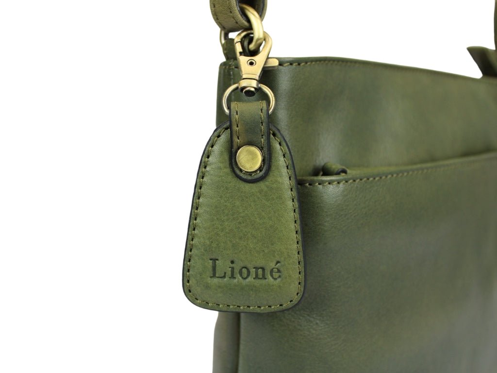Leren Schoudertas Olijf Ella - Lioné - Lioné