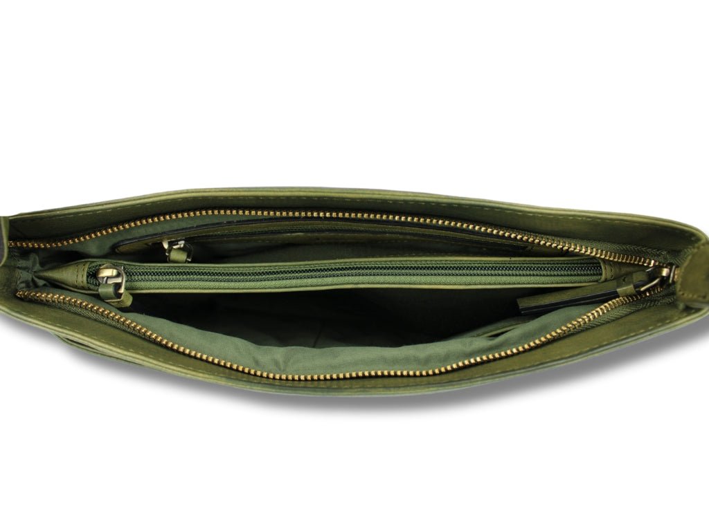 Leren Schoudertas Olijf Ella - Lioné - Lioné