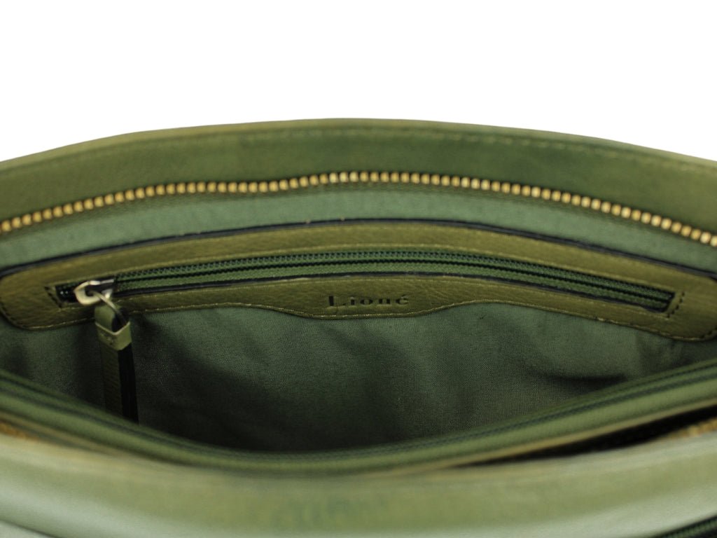 Leren Schoudertas Olijf Ella - Lioné - Lioné